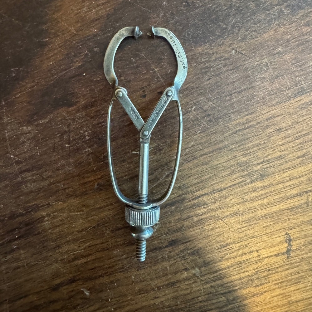 Vintage Ivory Adaptor Dental Dam Clamp Medical Instrument Pat Apr 1890‎ Dec 1905